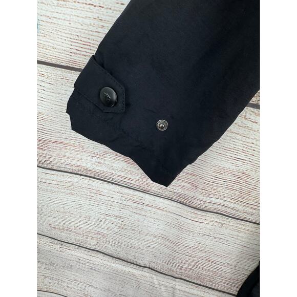 Rusty Hooded Long Rain jacket Womens Small Black Nylon Water Resistant - Picture 7 of 12